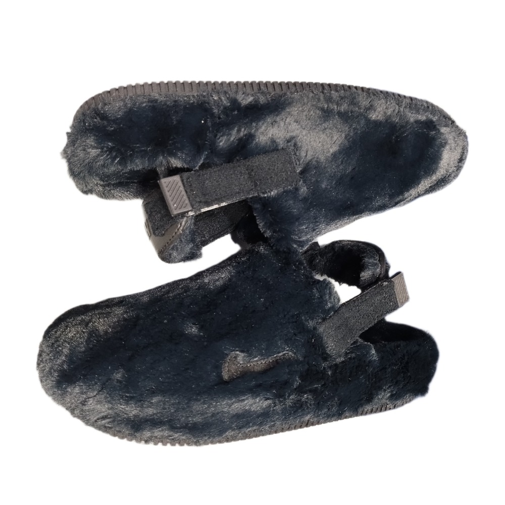 Nike Calm Mule SE Fluffy Slingback Sandals Womens US 9 Black Comfort FZ3119-001